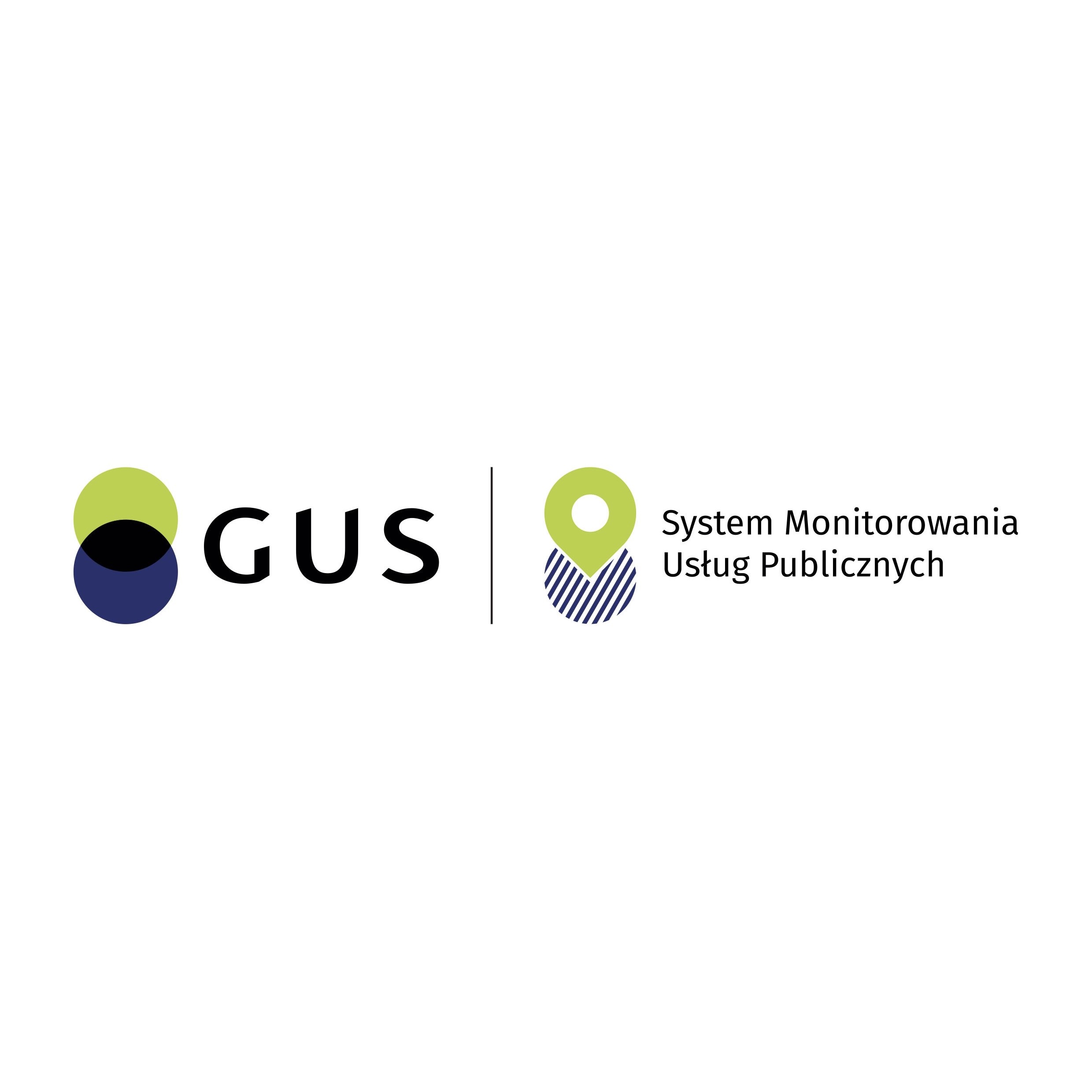 Logo GUS (Główny Urząd Statystyczny) oraz logo System Monitorowania Usług Publicznych